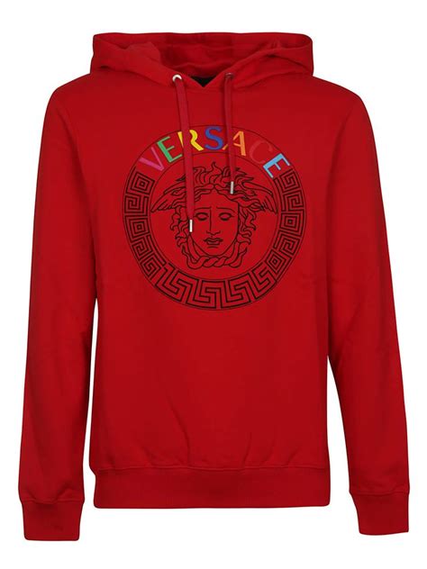 red versace velour hoodie|versace zip up hoodie.